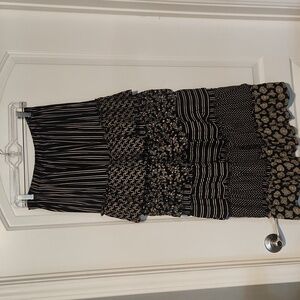 Vintage Broom skirt. Black and tan.